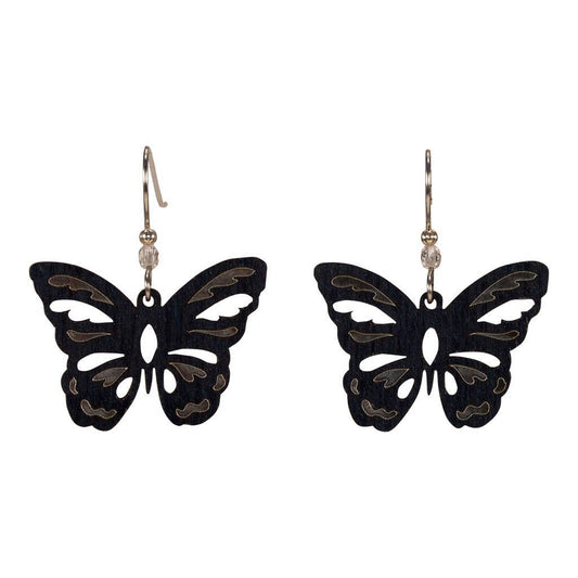 Butterfly Blooms Earring with Silver Foil on Surgical Steel