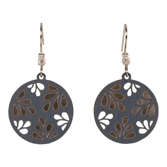 Stained Glass Design Blooms Earrings with Silver Foil