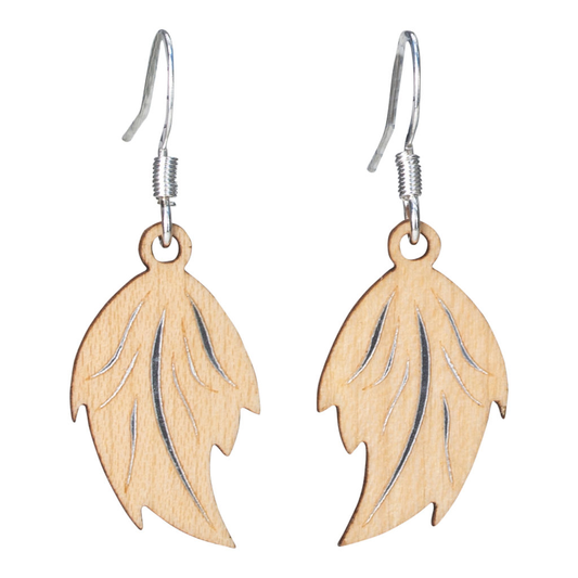 Leaf Twig Earring with Silver Foil Accent