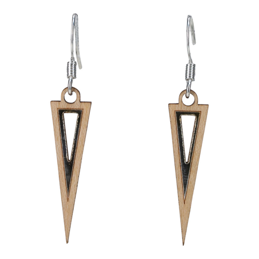 Arrow Twig Earring with Silver Foil Accent